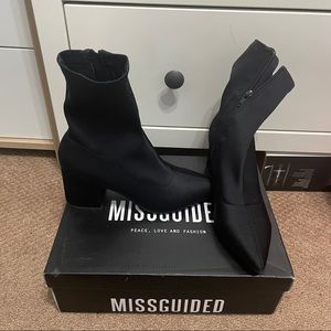 Missguided mid heel sock boot